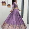 Tapi-245ONION_3.jpg Mauve Embroidered Vichitra Silk Lehenga Choli