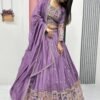 Tapi-245ONION_4.jpg Mauve Embroidered Vichitra Silk Lehenga Choli
