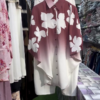 Women Ombre Floral Print Button-Down Shirt