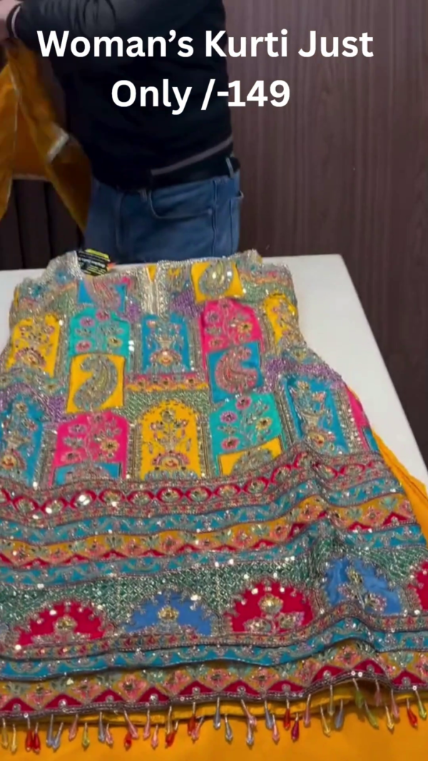 Multicolor Heavy Embroidered Designer Kurti